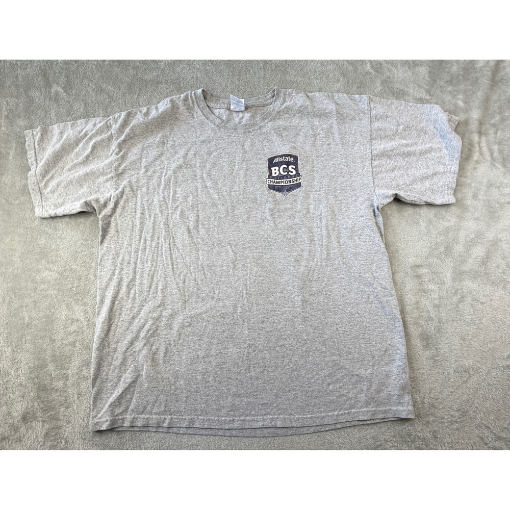 Gildan T-Shirt Mens XL Gray Allstate BCS National Championship LSU Ohio State